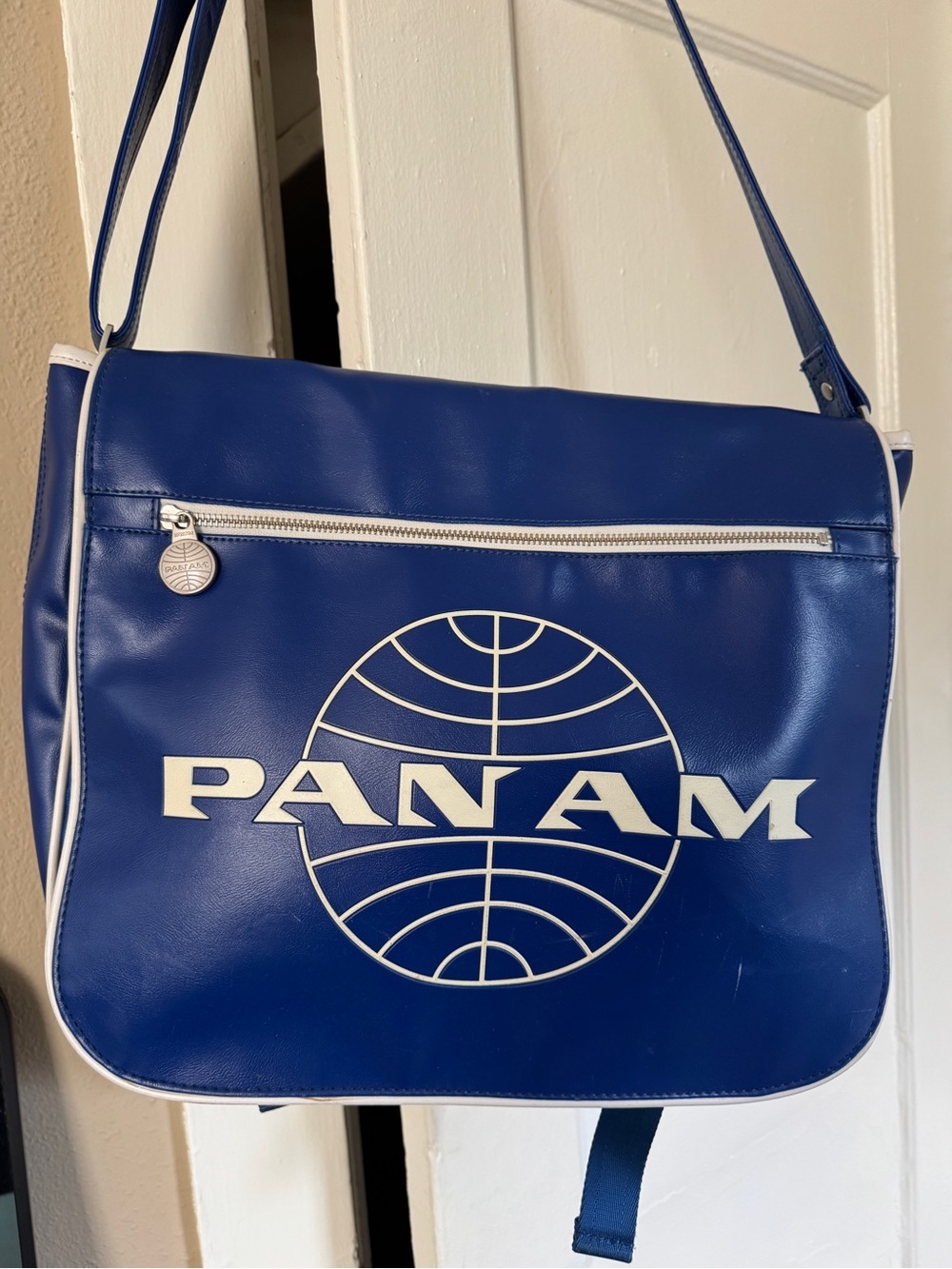 PAN AM Blue Vintage-Style Messenger Bag